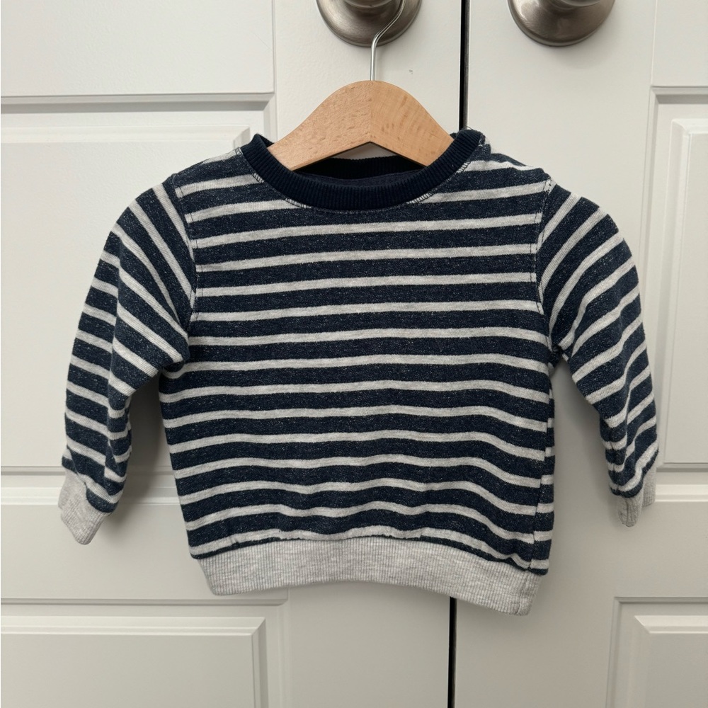 Zara BabyBoy navy/light grey striped sweatshirt